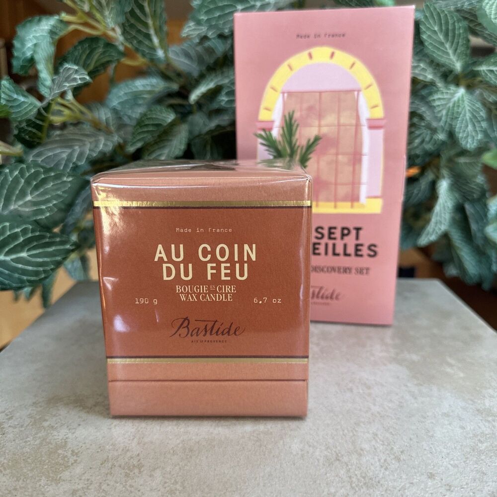 Bastide Au Coin du Feu Wax Candle, Brown Wax, 6.7 oz, 1-Pack W/Bonus Sample Set